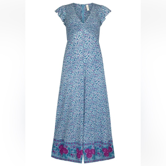 Spell Love Jetty Shirred Jumpsuit in Blue Nirvana - Picture 8 of 10